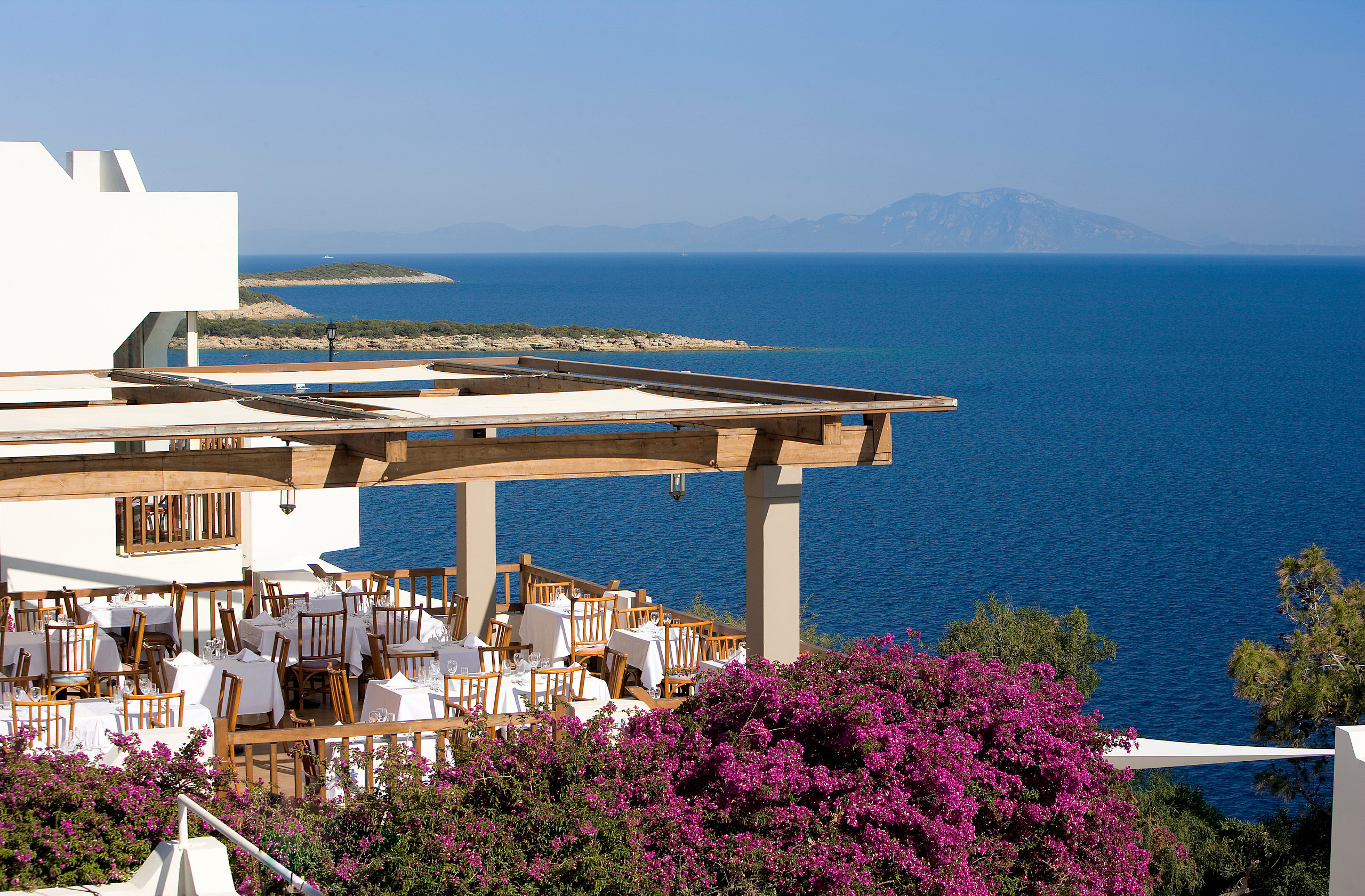 Club Med Bodrum, resort à beira do Mar Egeu na península de Bodrum, Turquia