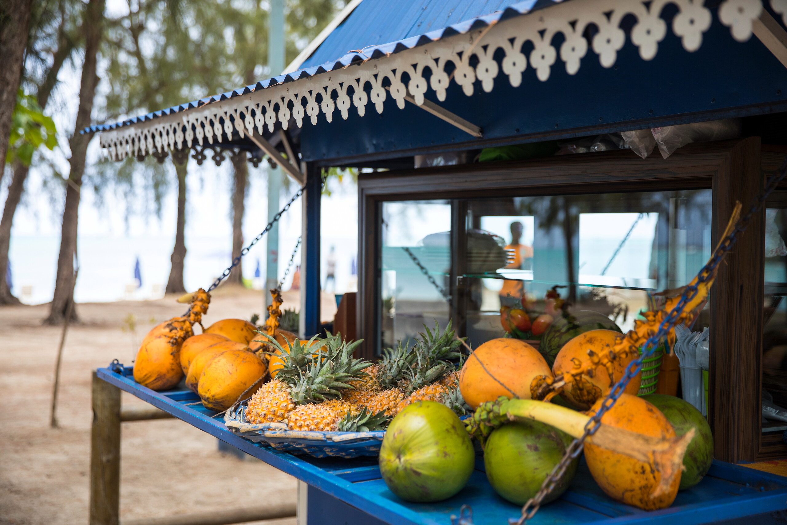 Jardins tropicais e piscina do Club Med La Plantation d'Albion, na costa oeste das Ilhas Maurício