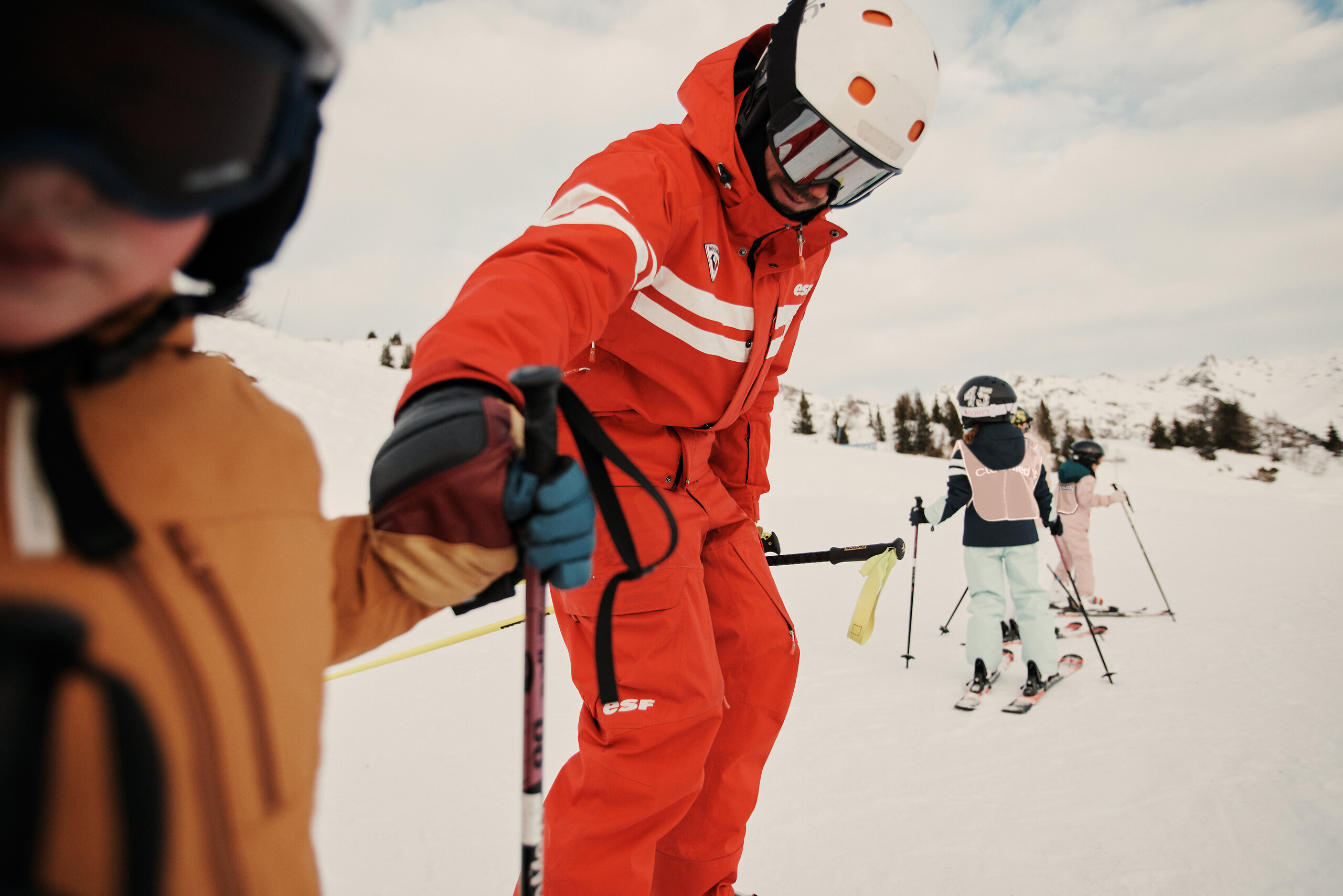 Cours de ski enfants en hébreu Flocon White