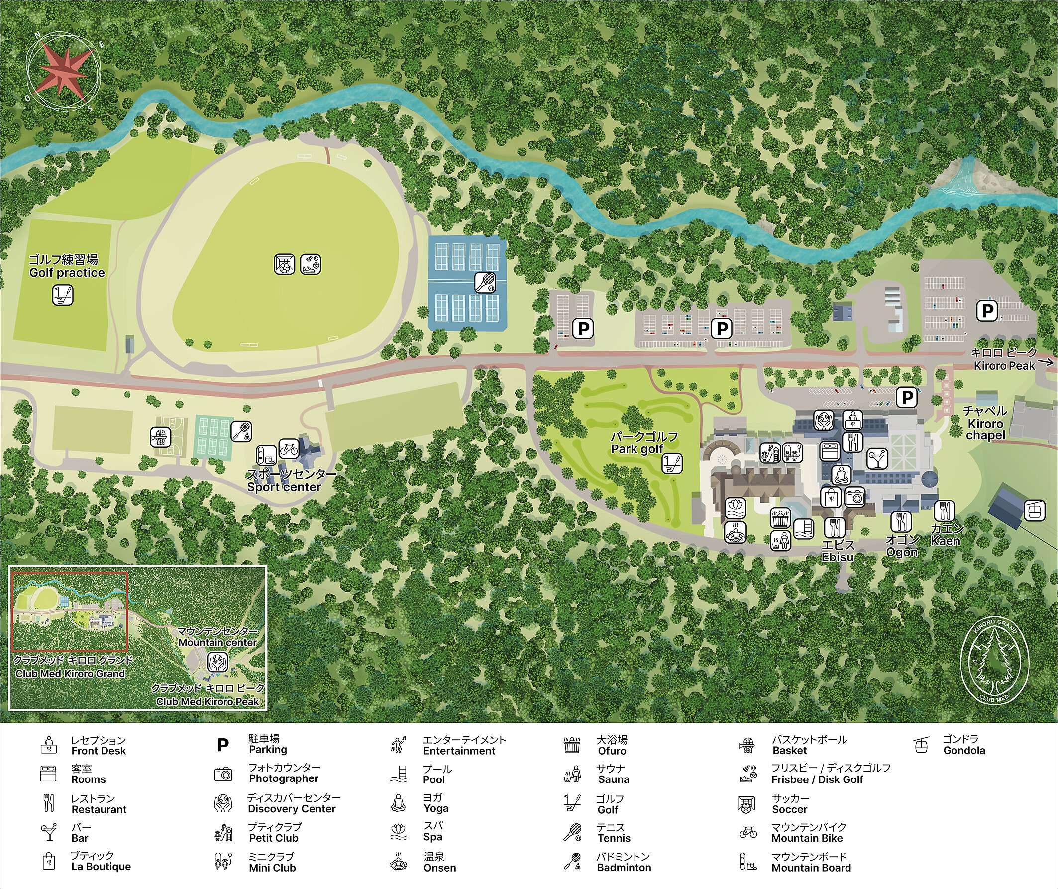 Mapa klubu Kiroro Grand Lato