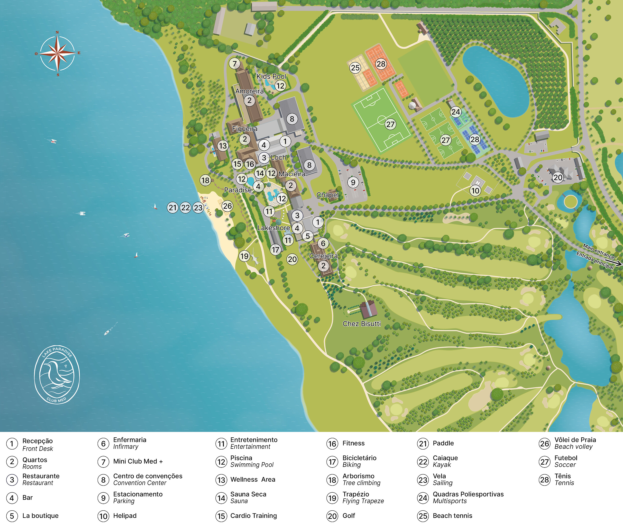 Resort all inclusive Club Med com piscina e natureza ao redor