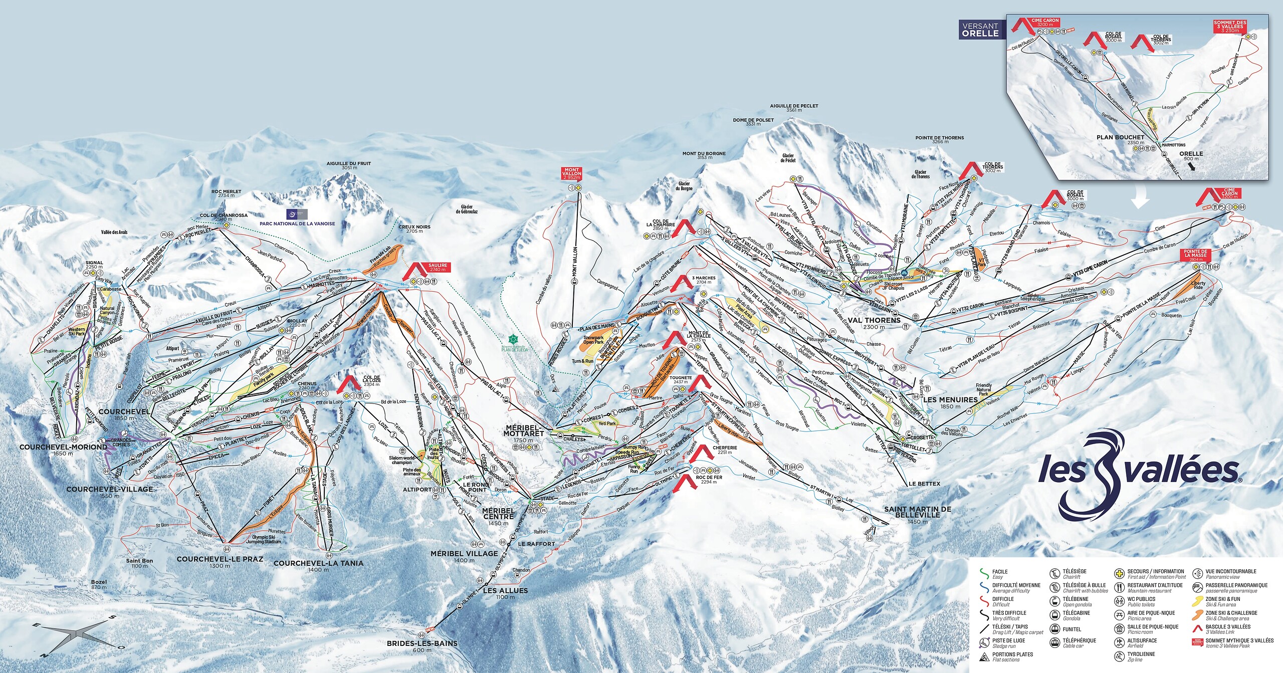 Mapa klubu Val Thorens Sensations