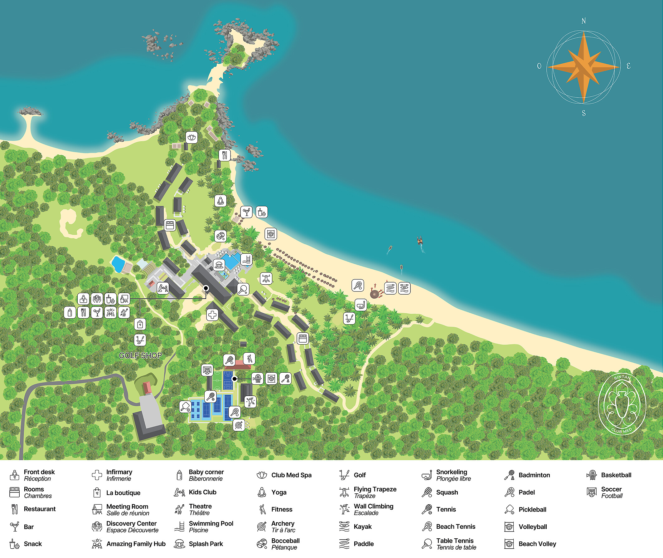 Mapa klubu Bintan Island