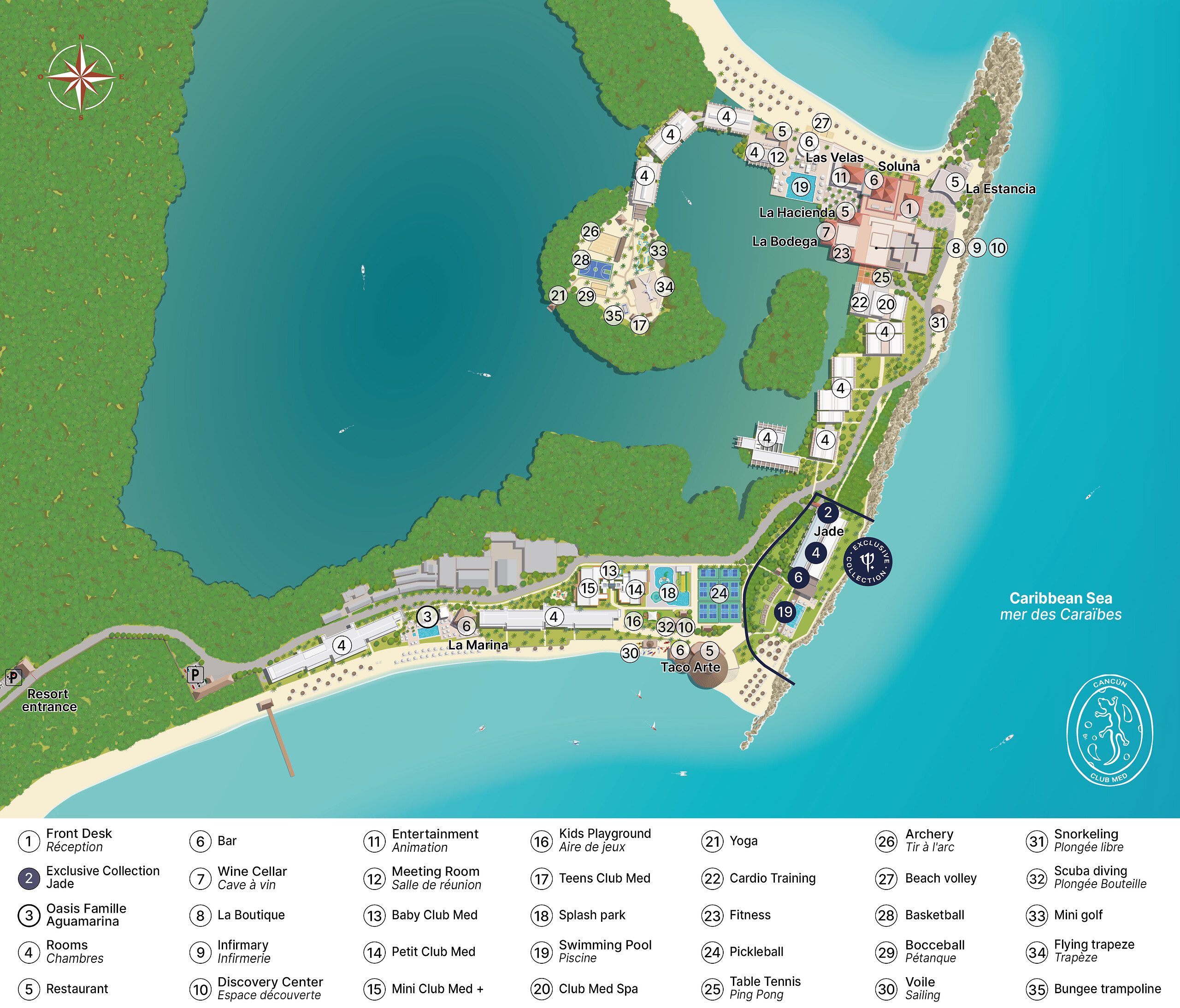 Mapa klubu Cancun