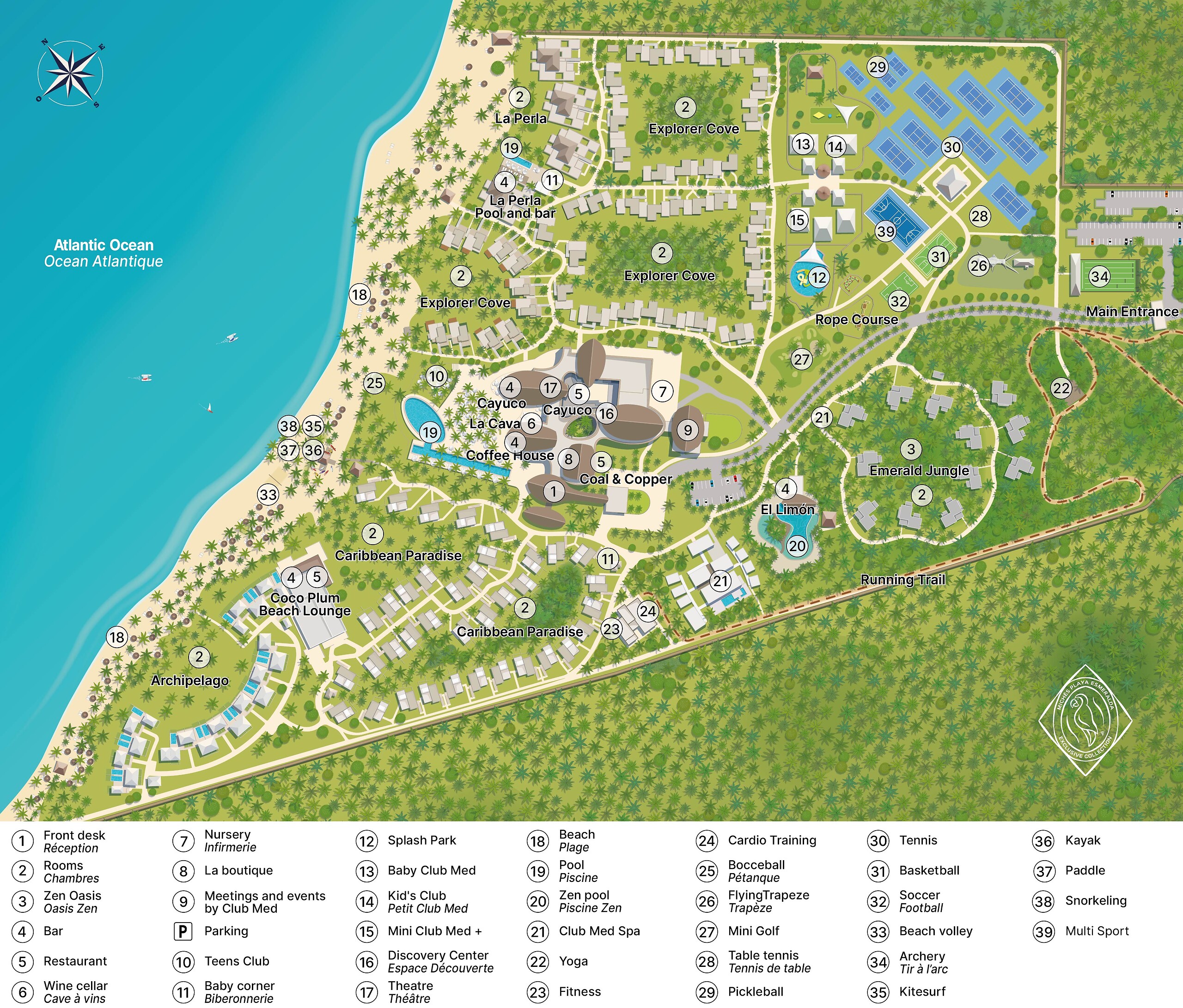 Mapa klubu Miches Playa Esmeralda